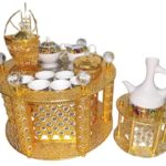 Arabic traditional porcelain Coffe cup and saucer set with Ethiopian coffee rekebot coffee cups set